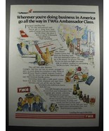 1987 TWA Airline Ad - Go All The Way Ambassador Class - £14.78 GBP