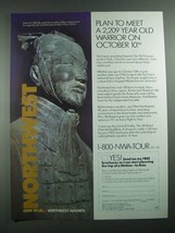 1988 Northwest Airlines Ad - Meet A 2,209 Year Old Warrior - £14.73 GBP