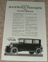 1923 Maxwell Club Sedan Car Ad - Another Triumph!! - $18.49