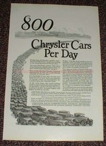 1925 Chrysler Car Ad - 800 Chrysler Cars Per Day, NICE! - £14.78 GBP