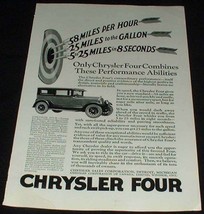 1925 Chrysler Four Car Ad, Performance NICE!! - £14.50 GBP