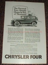 1925 Chrysler Four Car Ad, Already Chosen by Thousands! - £14.50 GBP