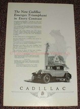 1925 Cadillac Eight Car Ad, Emerges Triumphant!! - £14.78 GBP