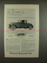 1927 Willys Knight 70 Cabriolet Coupe Car Ad - NICE!! - $18.49