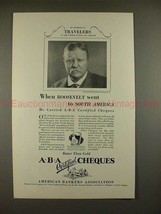 1927 ABA American Banker Cheques Ad, Theodore Roosevelt - £14.55 GBP