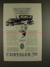 1927 Chrysler 70 Car Ad - Appreciate Great Reputation! - £14.50 GBP