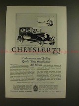 1927 Chrysler 72 Car Ad - Outdistance All Rivals! - £14.49 GBP