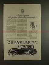 1927 Chrysler 70 Car Ad - Further Above the Commonplace - £14.54 GBP