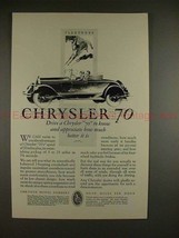 1927 Chrysler 70 Car Ad - Drive to Know and Appreciate! - £14.49 GBP