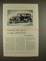 1928 Chrysler 75 Royal Sedan Car Ad - Pyramiding Sales! - £14.54 GBP