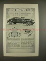 1928 Chrysler 75 Roadster Car Ad - The Fine Car Field! - £14.45 GBP
