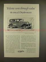 1928 Chrysler 75 Royal Sedan Car Ad - Volume won Value! - £14.52 GBP