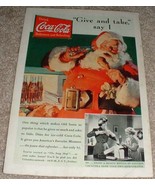 1937 Coke Coca-Cola Ad, Santa - Give and Take Say I!! - £14.54 GBP