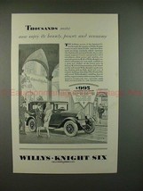 1928 Willys-Knight Standard Six Coach Car Ad - Power! - $18.49