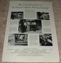 1929 GM Car Proving Ground Ad Inside Picture! - $18.49