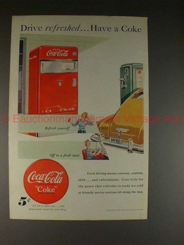 Primary image for 1948 Coke Coca-Cola Ad w/ Vending Machine - NICE!!