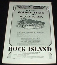 1929 Rock Island RR Ad Golden State To Calif! - £14.60 GBP