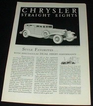 1931 Chrysler Straight Eight Deluxe Sedan Ad! - £14.56 GBP
