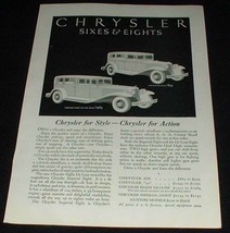 1931 Chrysler 6 Sedan, Eight DeLuxe Sedan Ad! - £14.50 GBP