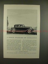 1932 Lincoln V-8 Five-Passenger Coupe Car Ad - NICE!! - £14.45 GBP