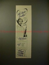 1941 Kellogg's Corn Flakes Ad w/ Pat Laursen - Scores!! - £14.50 GBP