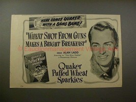 1946 Quaker Puffed Wheat Sparkies Cereal Ad - Alan Ladd - $18.49