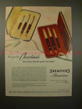 1947 Sheaffer Threesome Pen Ad - Sentinel, Crest Deluxe - £14.44 GBP