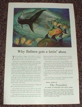 1948 Travelers Insurance Ad, Trigger Fish Balistes!! - $18.49