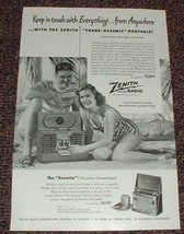 1948 Zenith Trans-Oceanic Radio Ad, Keep in Touch!! - £14.48 GBP