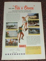 1949 Greyhound Bus Ad, Pick n Choose, NICE!! - $18.49