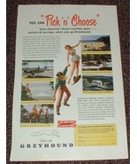 1949 Greyhound Bus Ad, Pick n Choose, NICE!! - £14.55 GBP