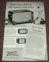 1948 Zenith Radio Ad, Pacemaker, Tournament, Zephyr!! - $18.49