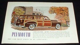 1949 Plymouth Woody Station Wagon Ad Stadium! - £14.65 GBP