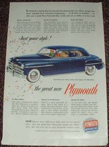 1949 Plymouth Special DeLuxe 4-door Sedan Ad! - $18.49