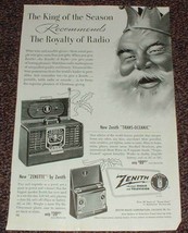 1949 Zenith Trans-Oceanic &amp; Zenette Radio Ad, Royalty! - £14.77 GBP