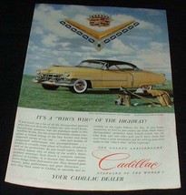 1952 Yellow Cadillac Ad, Whos Who of Highway! - £14.50 GBP