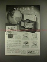 1952 Zenith Super Trans-Oceanic Portable Radio Ad!! - $18.49