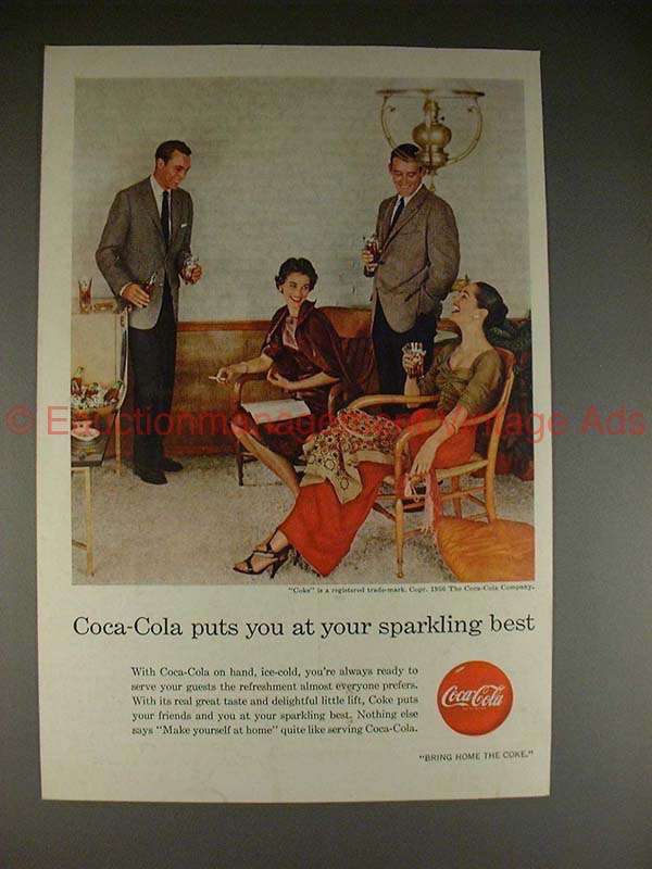 Primary image for 1956 Coke Coca-Cola Ad - Puts You at Sparkling Best!