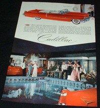 1956 Red Cadillac Convertible Car Ad, NICE!!! - $18.49