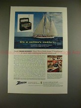1956 Zenith Trans Oceanic Radio Ad, Yacht Constellation - £14.62 GBP