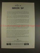 1958 Nikon SP Camera Ad - Why A Nikon SP?, NICE!! - £14.89 GBP