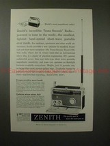 1959 Zenith Trans Oceanic Radio Ad - Most Magnificent! - £14.76 GBP
