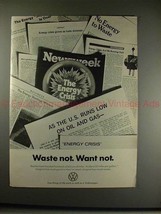 1973 VW Volkswagen Beetle Car Ad - Waste Not Want Not! - £14.74 GBP