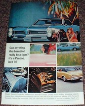 1966 Pontiac GTO Car Ad, Beautiful Really Be A Tiger!! - £14.50 GBP