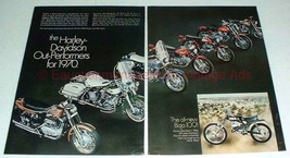 1970 2-page Harley Davidson Motorcycle Full Line Ad!! - $18.49