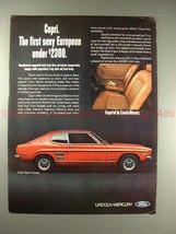 1970 Mercury Capri Sport Coupe Car Ad - Sexy European!! - $18.49