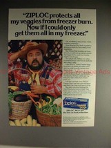 1988 Ziploc Bags Ad w/ Dom DeLuise - Protects Veggies! - £14.54 GBP
