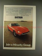 1971 Datsun 240-Z Car Ad - Join a Minority Group!! - $18.49