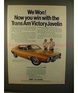 1972 American Motors Trans Am Victory Javelin Ad - NICE - $18.49