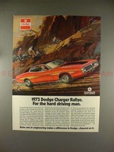 1973 Dodge Charger Rallye Car Ad - For Hard Driving Man - £14.54 GBP
